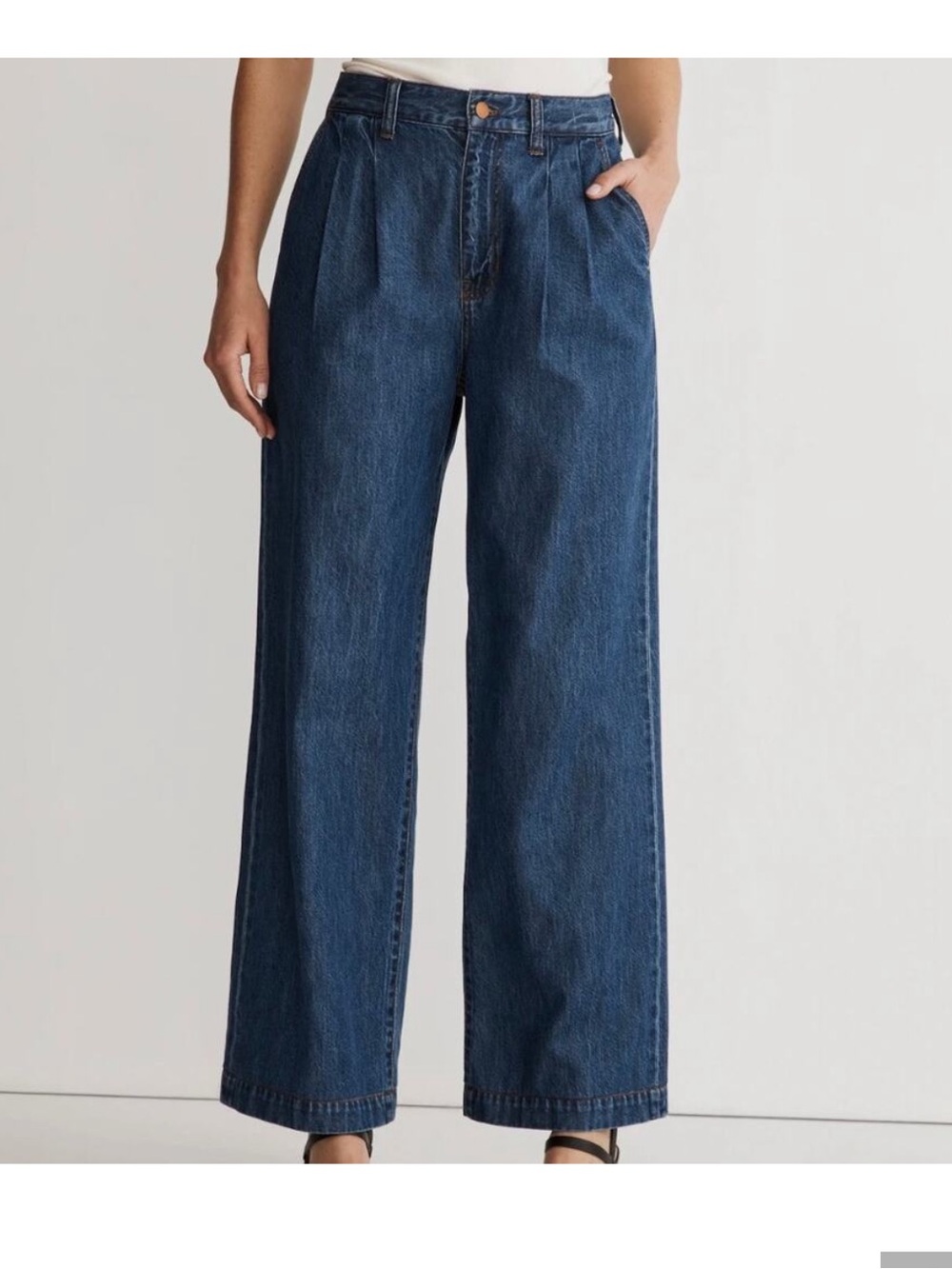 Madewell Baggy Straight Pleated Trouser Jeans Harlow Wide-Leg 25
